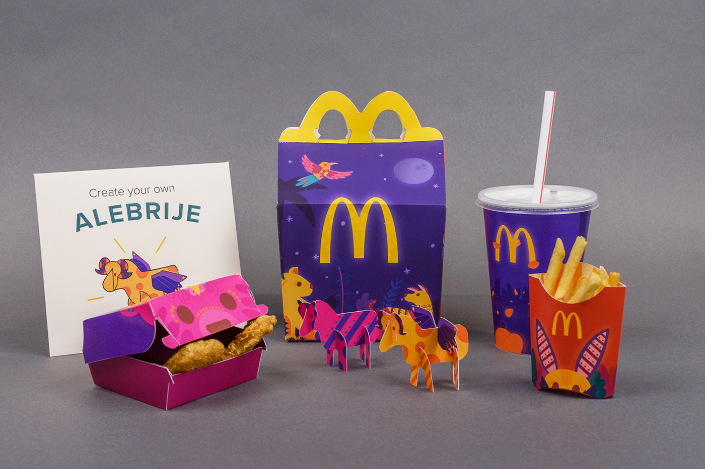 Advertising  graphic design  ILLUSTRATION  packaging design happymeal McDonalds mcdonald's