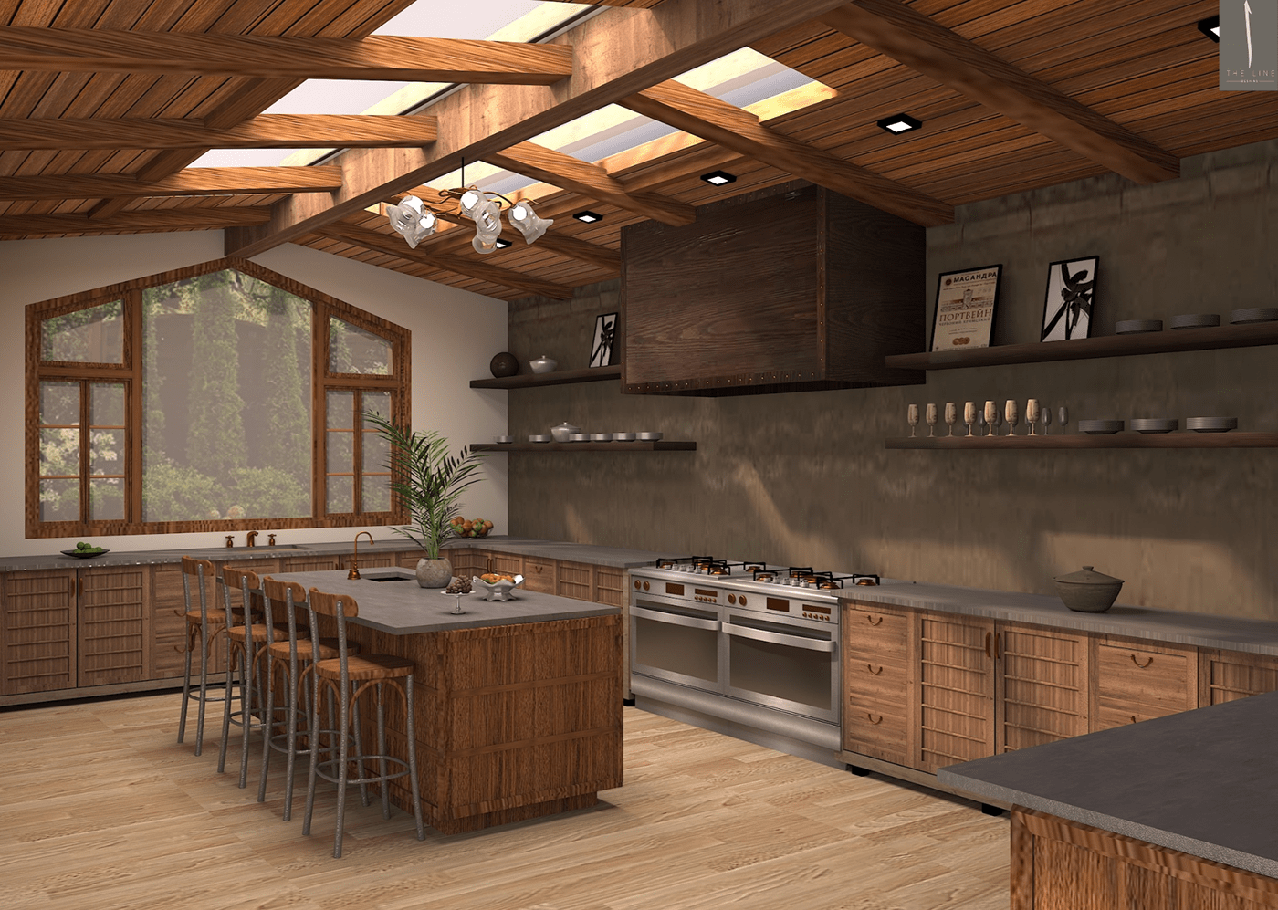 3D 3ds max countertop interior design  kitchen kitchen design modern Render visualization vray