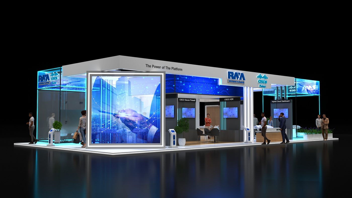 3D booth Stand Exhibition  design Advertising  Render architecture 3ds max vray