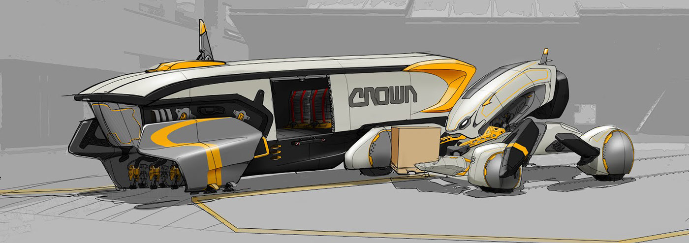 fork lift lift truck crown sketching photoshop hot sketches Autonomous