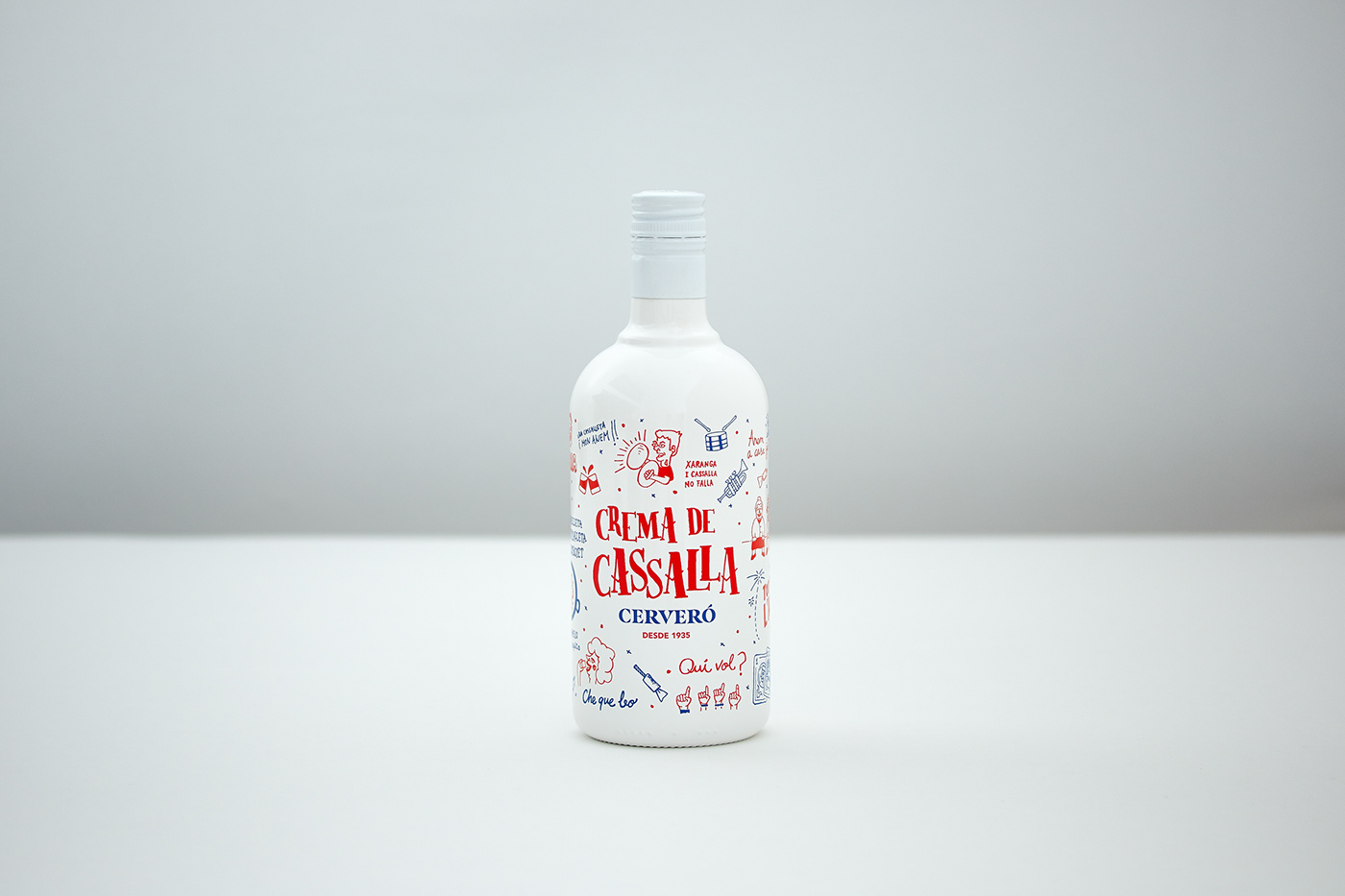 lettering cazalla spirit Liqueur bottle screenprint Packaging Anise valencia Fallas