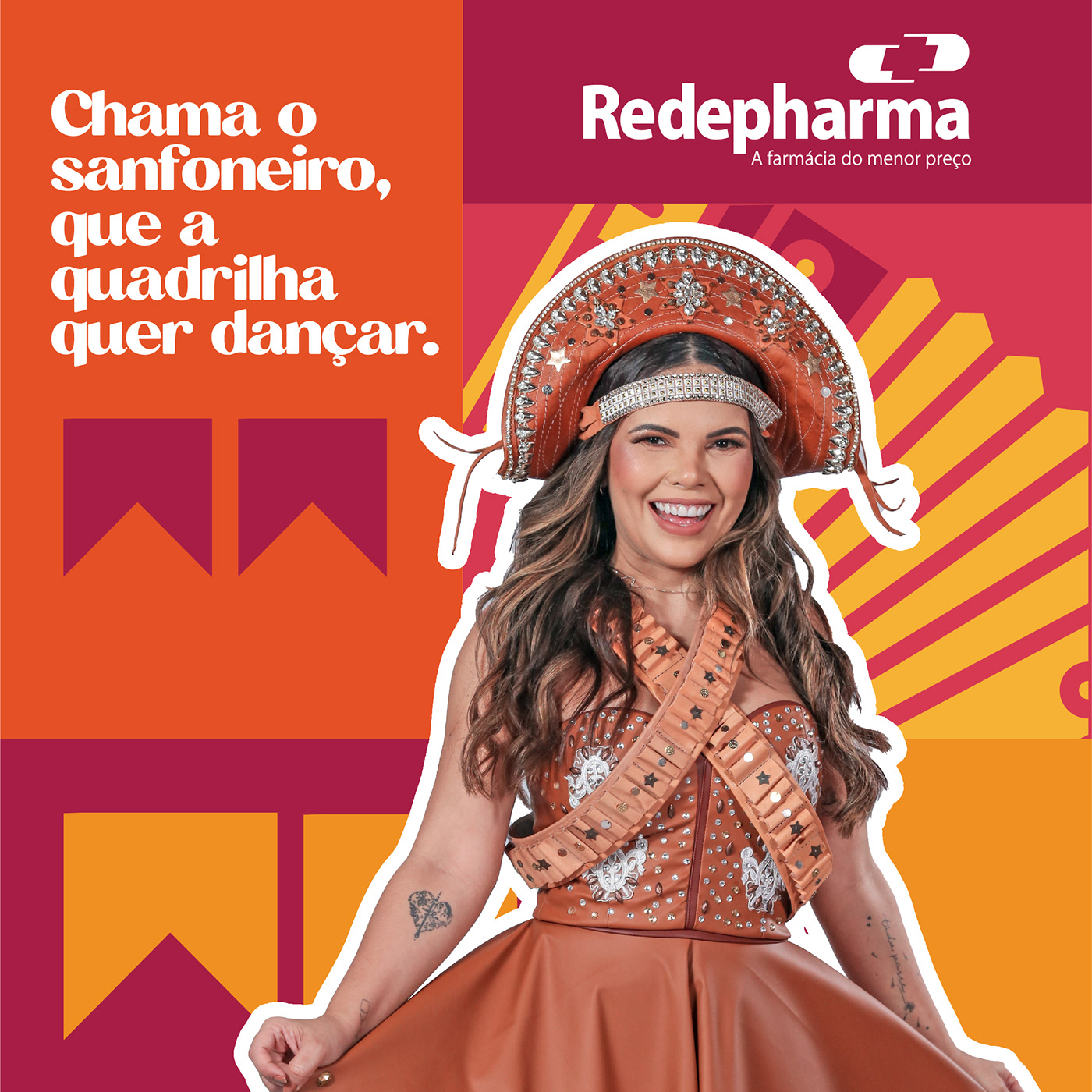 campanha São João Direção de arte design gráfico identidade visual Redepharma