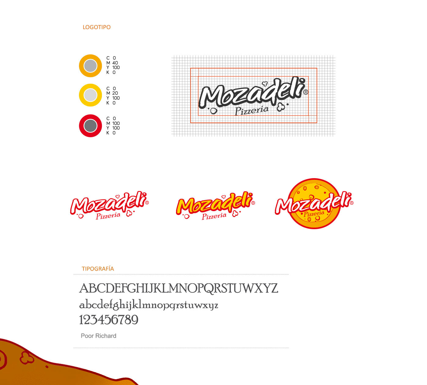 Logotipo marca diseño de producto brand logo Campaña mozadeli design Pizza peru