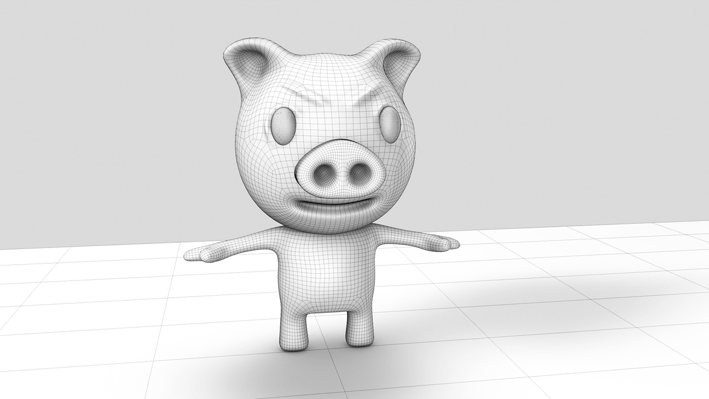 cartoon Character design  concept art Character 3D Render Turbosquid 3D model modeling pig