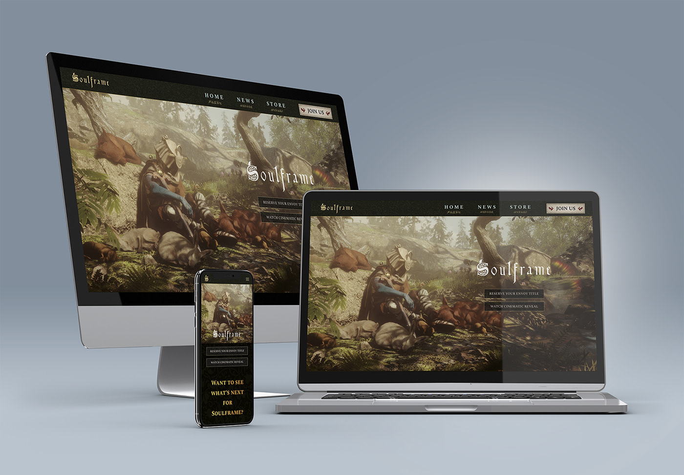game video game Website UI ux product design  redesign Web Design  Figma soulframe