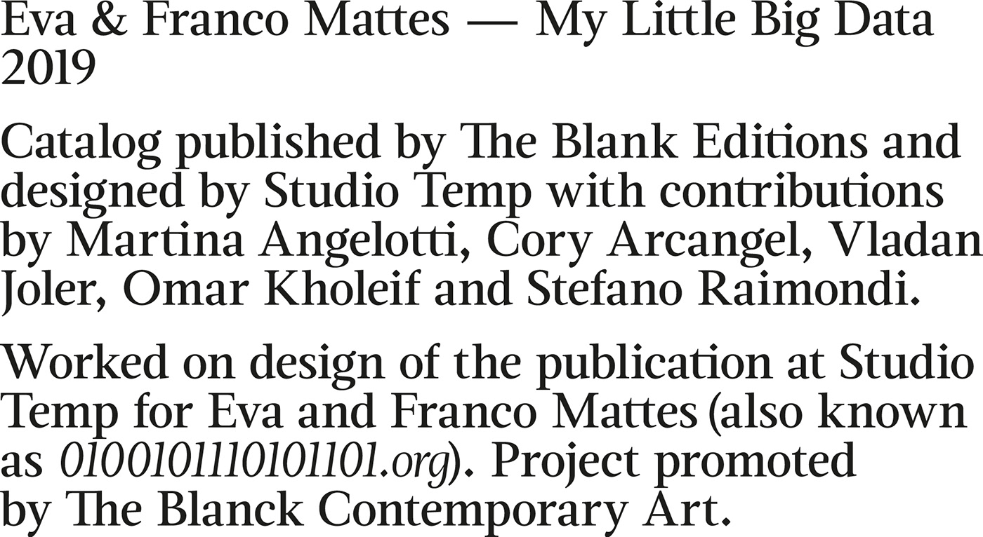 book contemporary art digital editorial graphic design  mattes Studio Temp the blanck