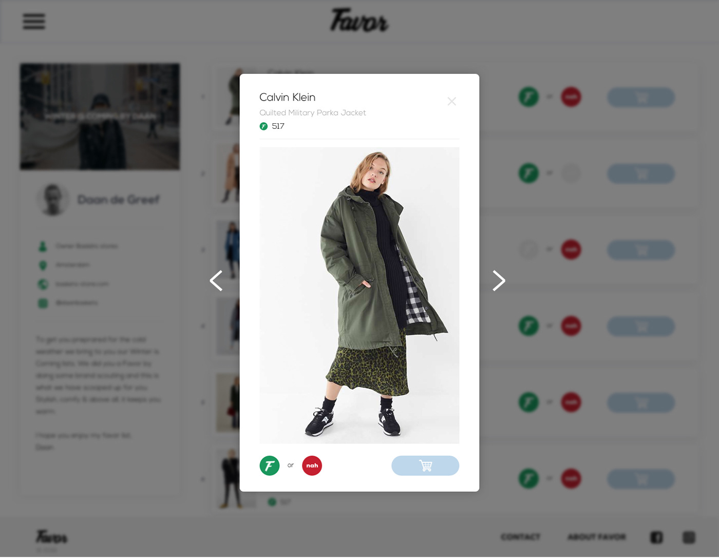 fashion app UIUX design favor