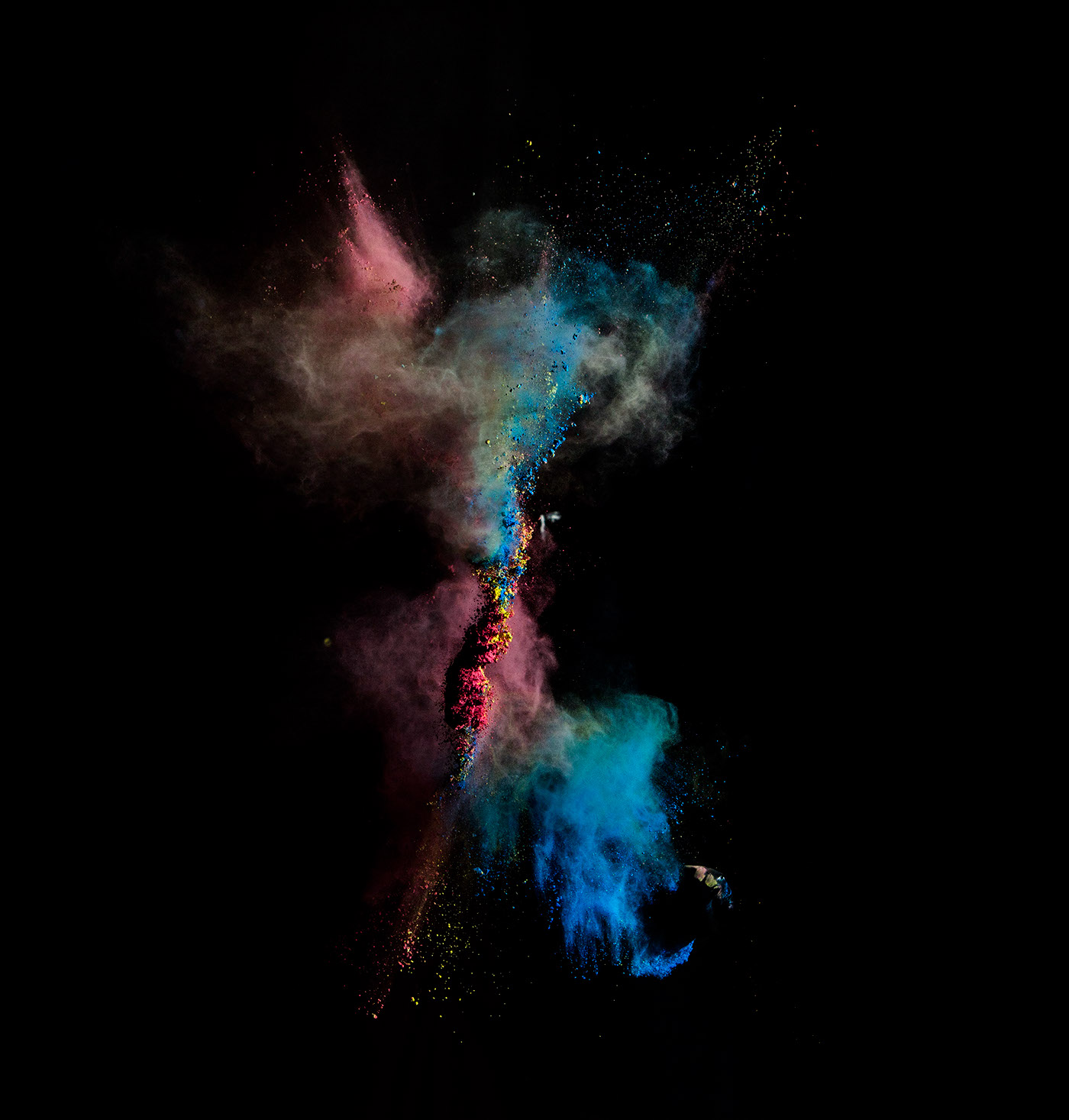 paint powder paint explosion colours cosmos Space  nebula Rorschach test creatures faces