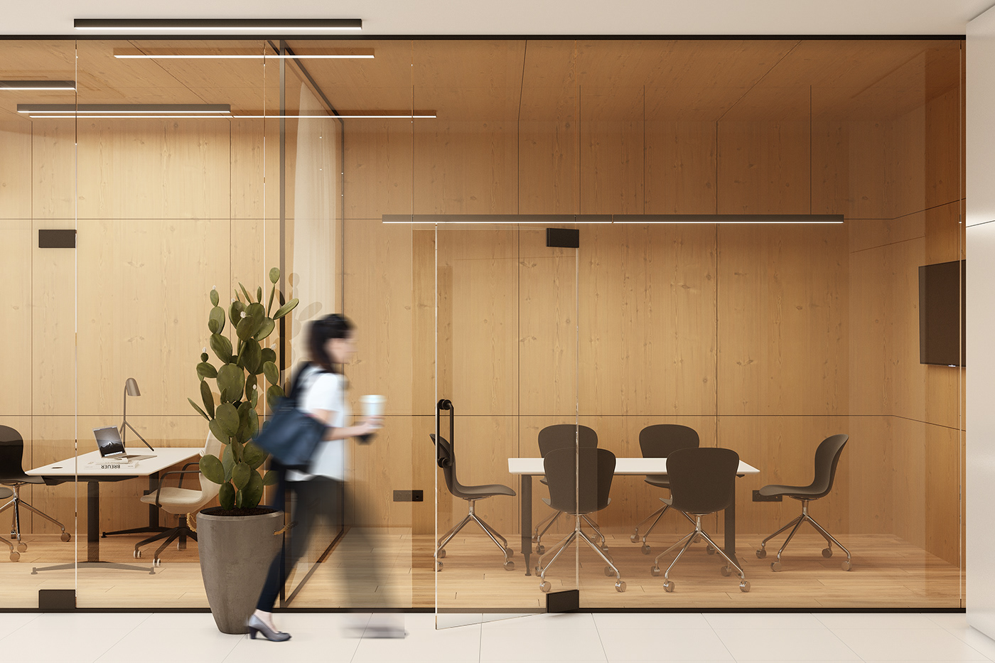 Agile Development black ceiling Black&white cactus galaxy interior glazing Office open ceiling Open Space plywood