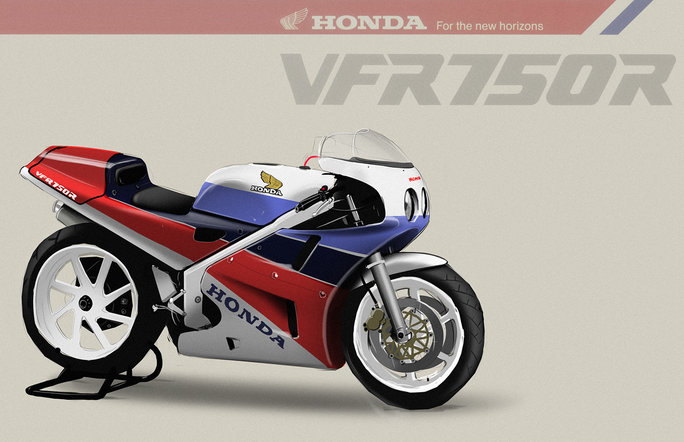 ILLUSTRATION  Drawing  vintage yamaha Honda harleydavidson husqvarna desing rendering