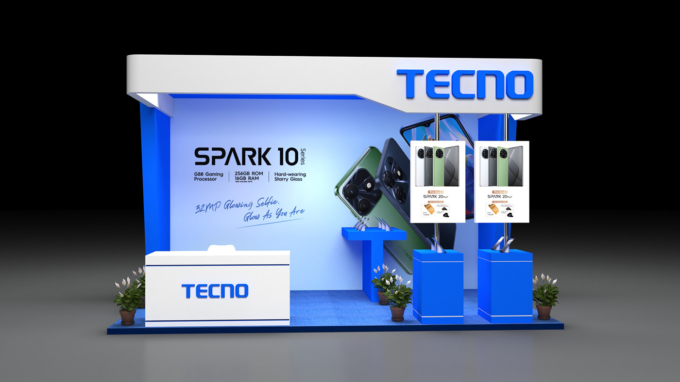 Exhibition Booth Stalldesign 3D 3ds max visualization Render vray 3D Stall  Design