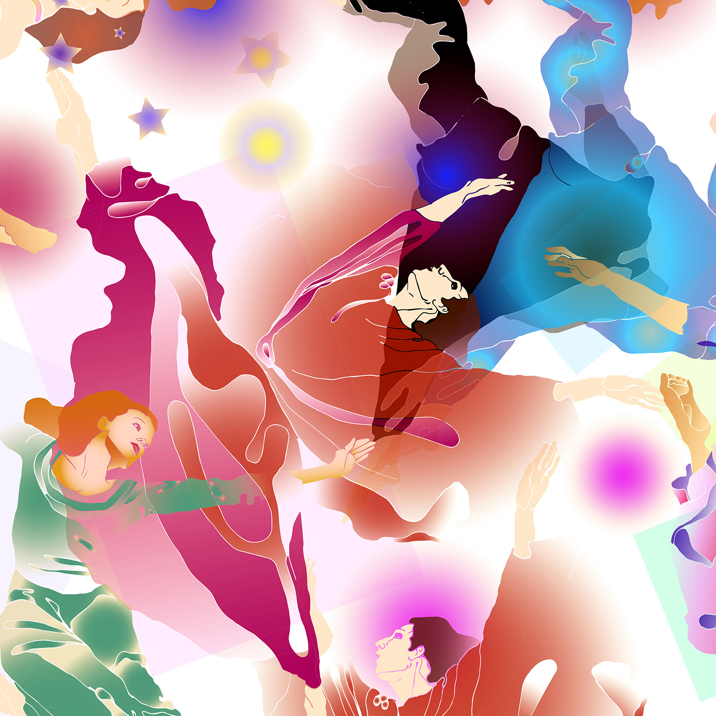 DANCE   ballerina dancing Digital Art  Surface Pattern textile design  Fashion  editorial print Martha Graham