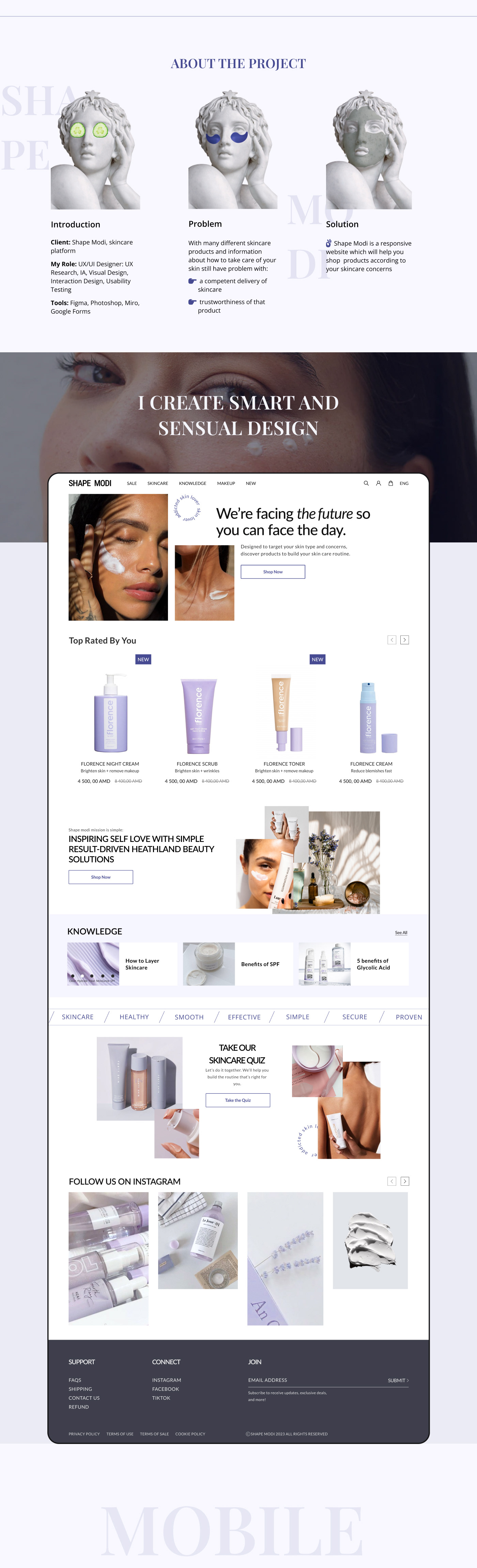 beauty body cosmetics e-commerce skin skincare UI/UX Web Design 