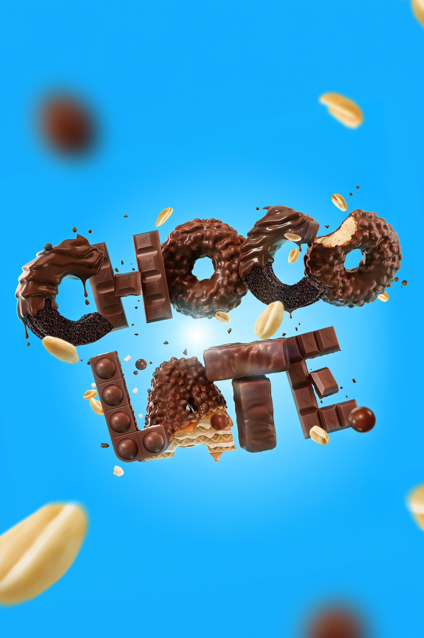 Chocolate 3d lettering