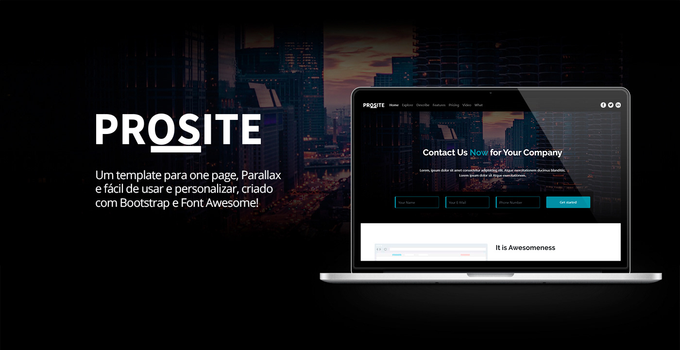 bootstrap css3 font awesome html5 JavaScript template Webdesign