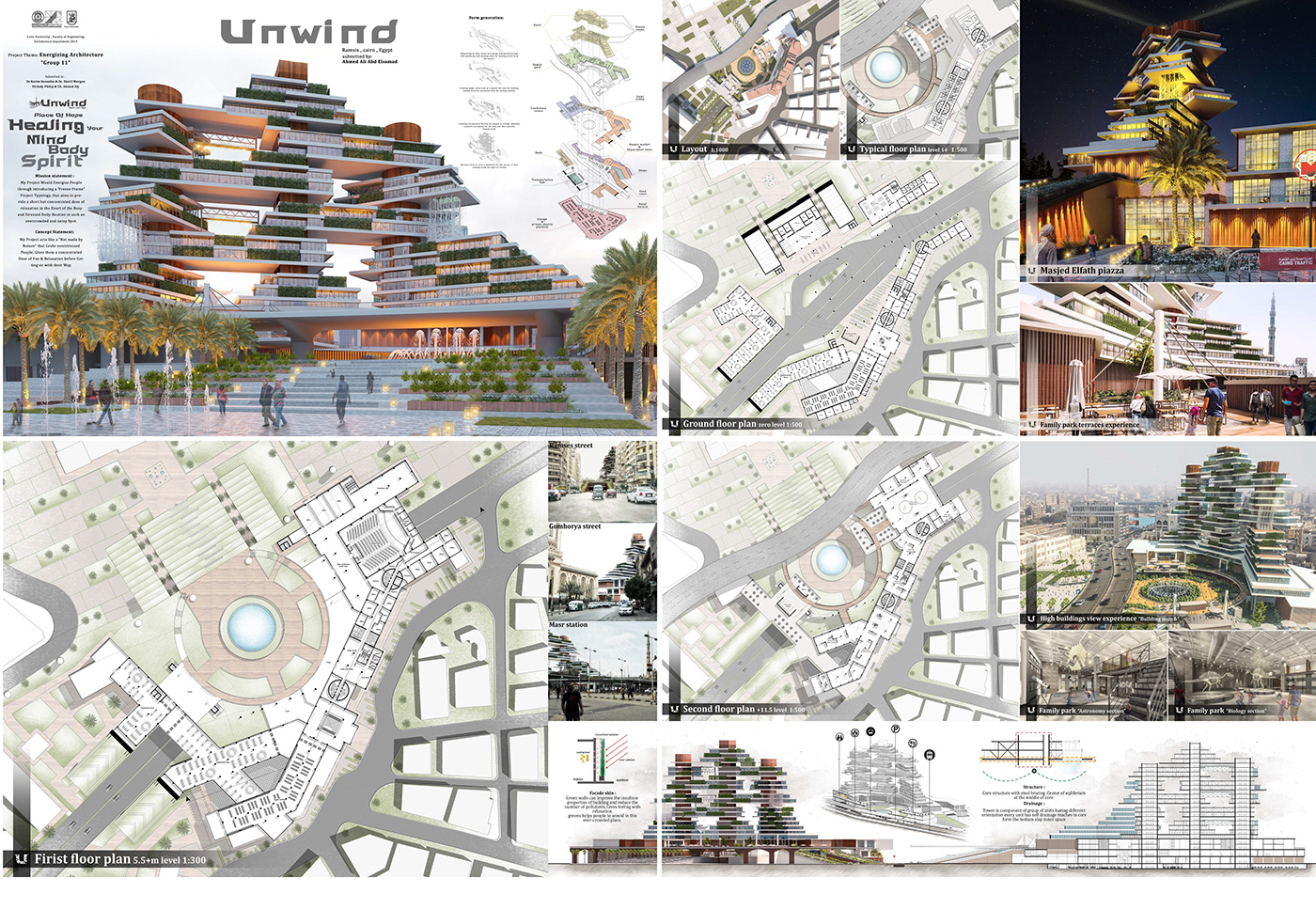 architecture Unwind square ramses egypt graduation family park Park Recreational visualize