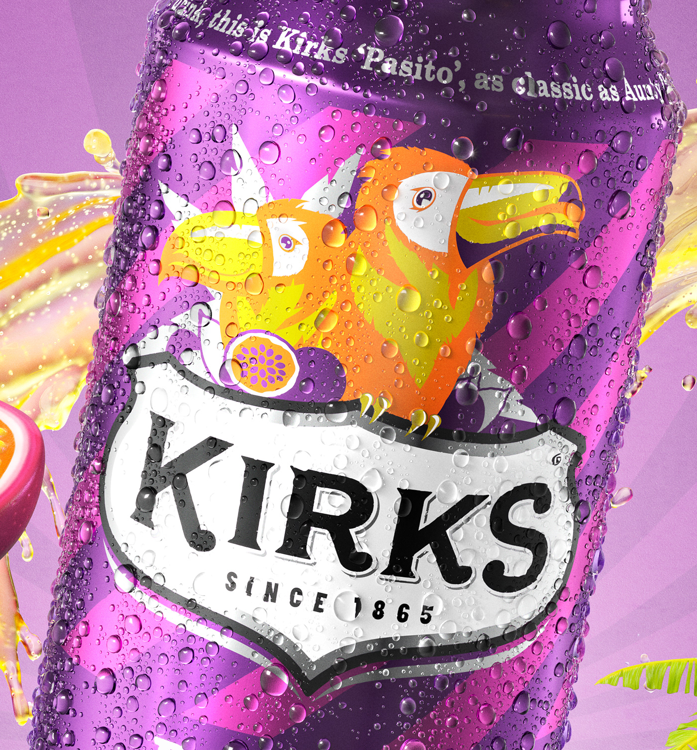 kirks can Liquid 3dsmax corona splash beverage CGI Spritz