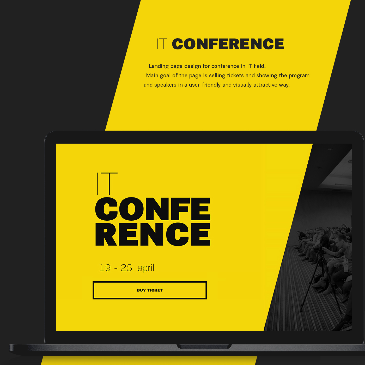 landing flat bright minimal yellow conference RESPONCIVE mobile