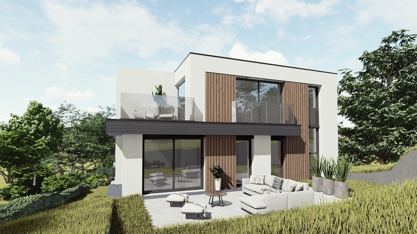 3D apartment design architecture exterior modern Render residental architecture visualization