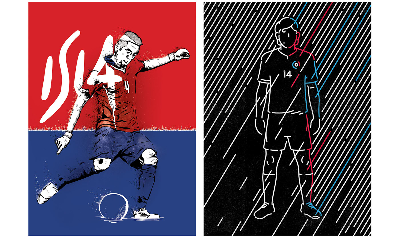 soccer Players Chile 2015 copa america book Futbol ILLUSTRATION  Cartoons america libro