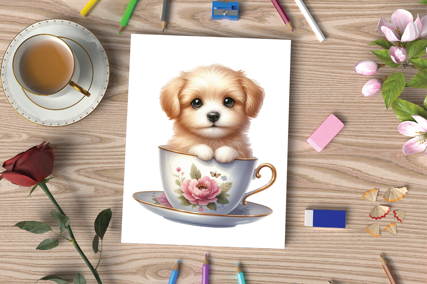 clipart vintage teacup watercolor clip art Watercolor clipart dog illustration clipart bundle custom dog portrait dog clipart dog lover gift puppy clipart