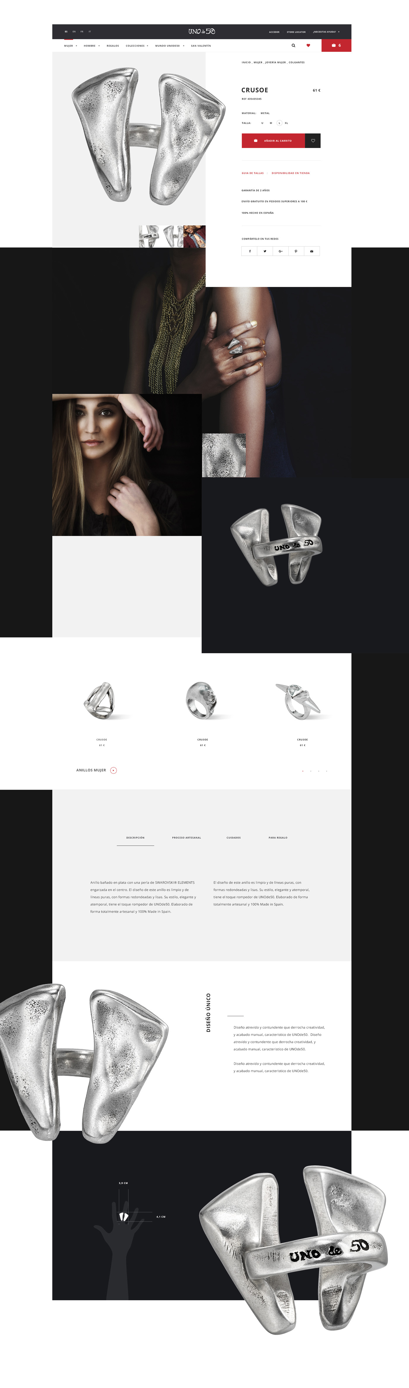 Ecommerce Web Design  ux UI shop jewelry user interface user experience Responsive app