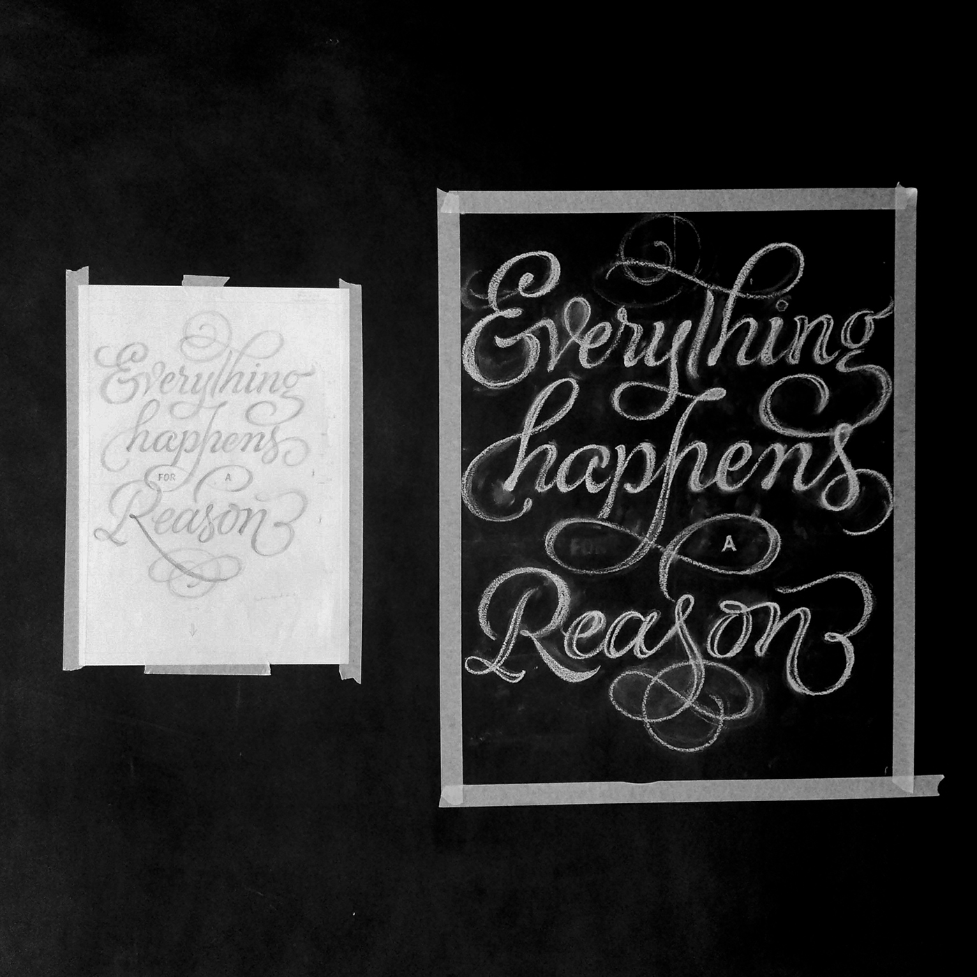 chalk lettering Handlettering wall GIZ handmade manual process processo