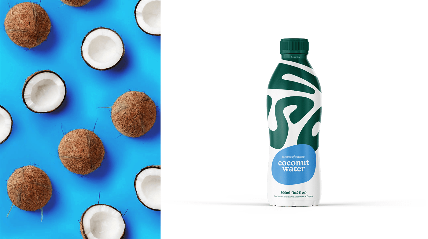 beverage brand identity branding  Coconut package design  Packaging water logo Logotype visual identity