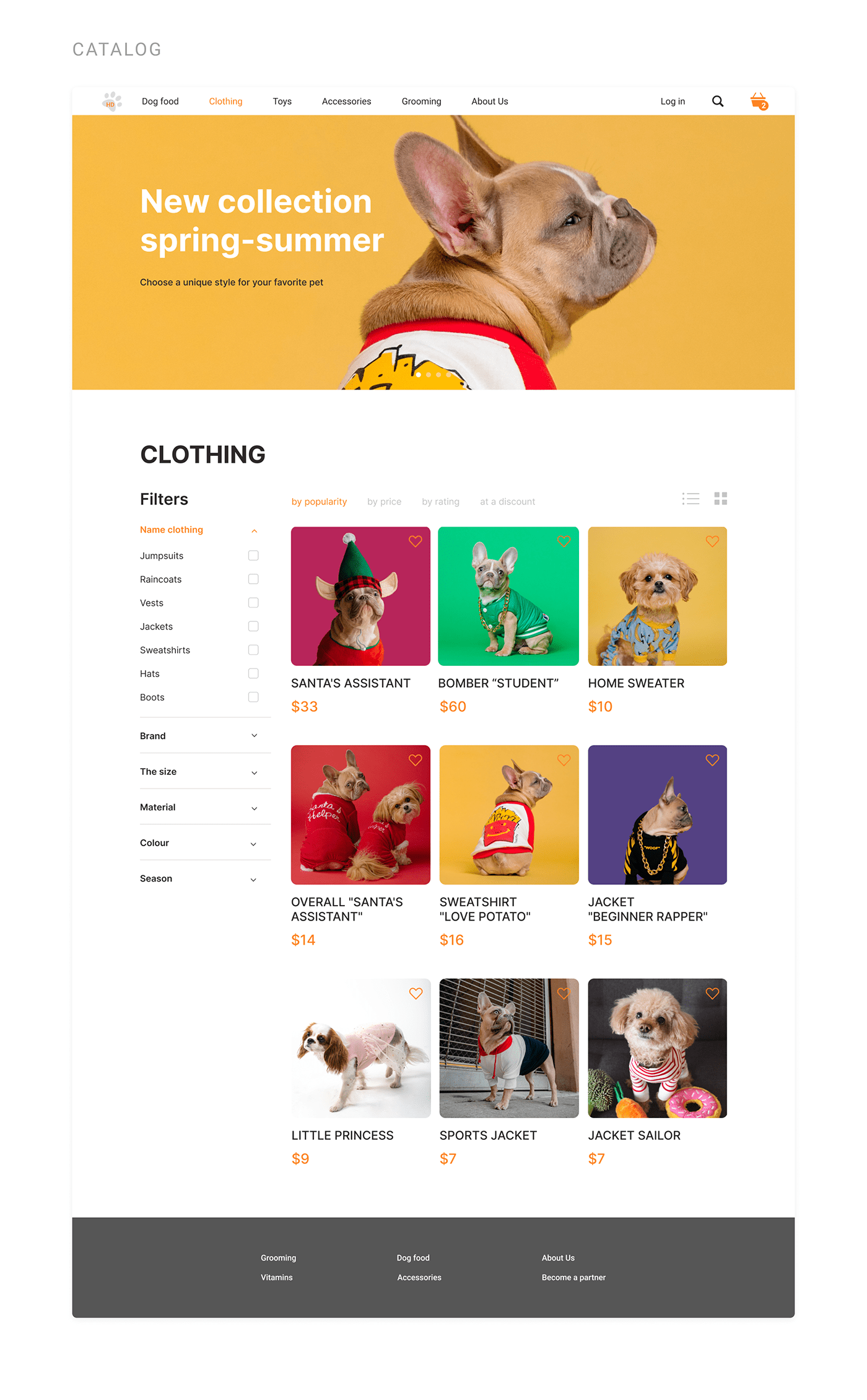 design Online shop online store pet shop redesign site UI ux Webdesign Website