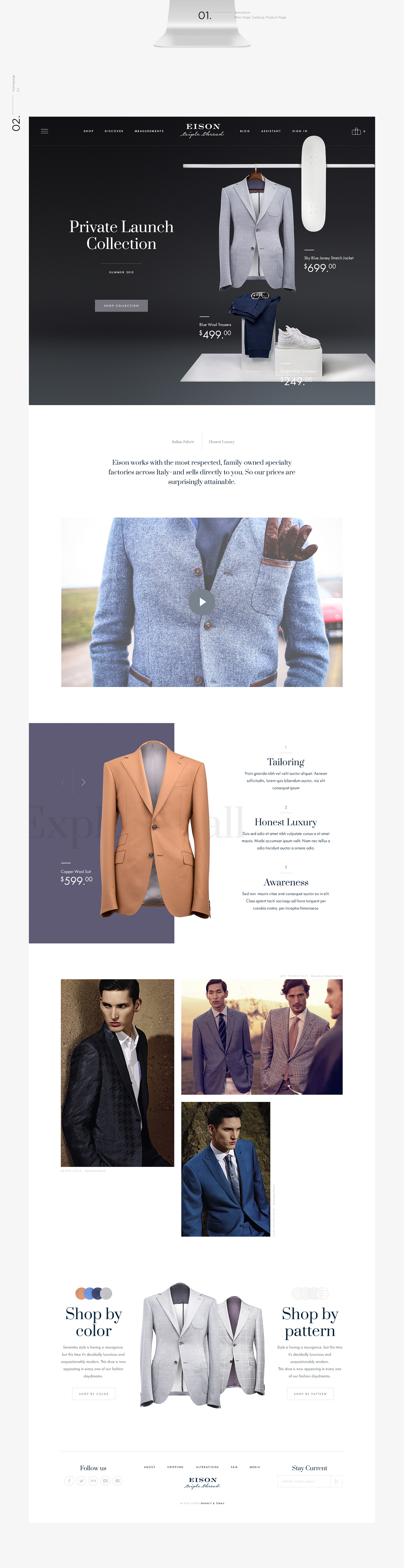 Web Website Webdesign Ecommerce suits Fashion  store