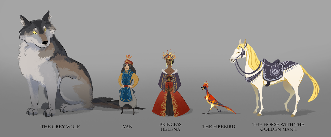 The Firebird Picture book fairy tale tsarevitch ivan Character design  Asset Design