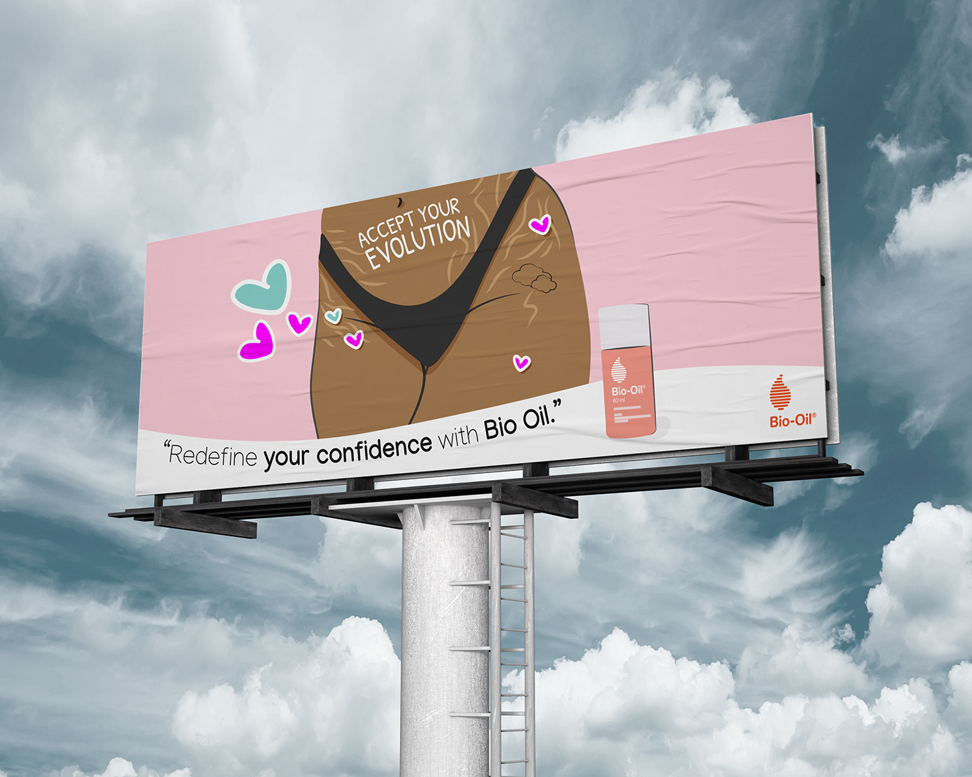 Advertising  bio oil Body Positivity campaign ILLUSTRATION  instagram self-love stickers women positivity