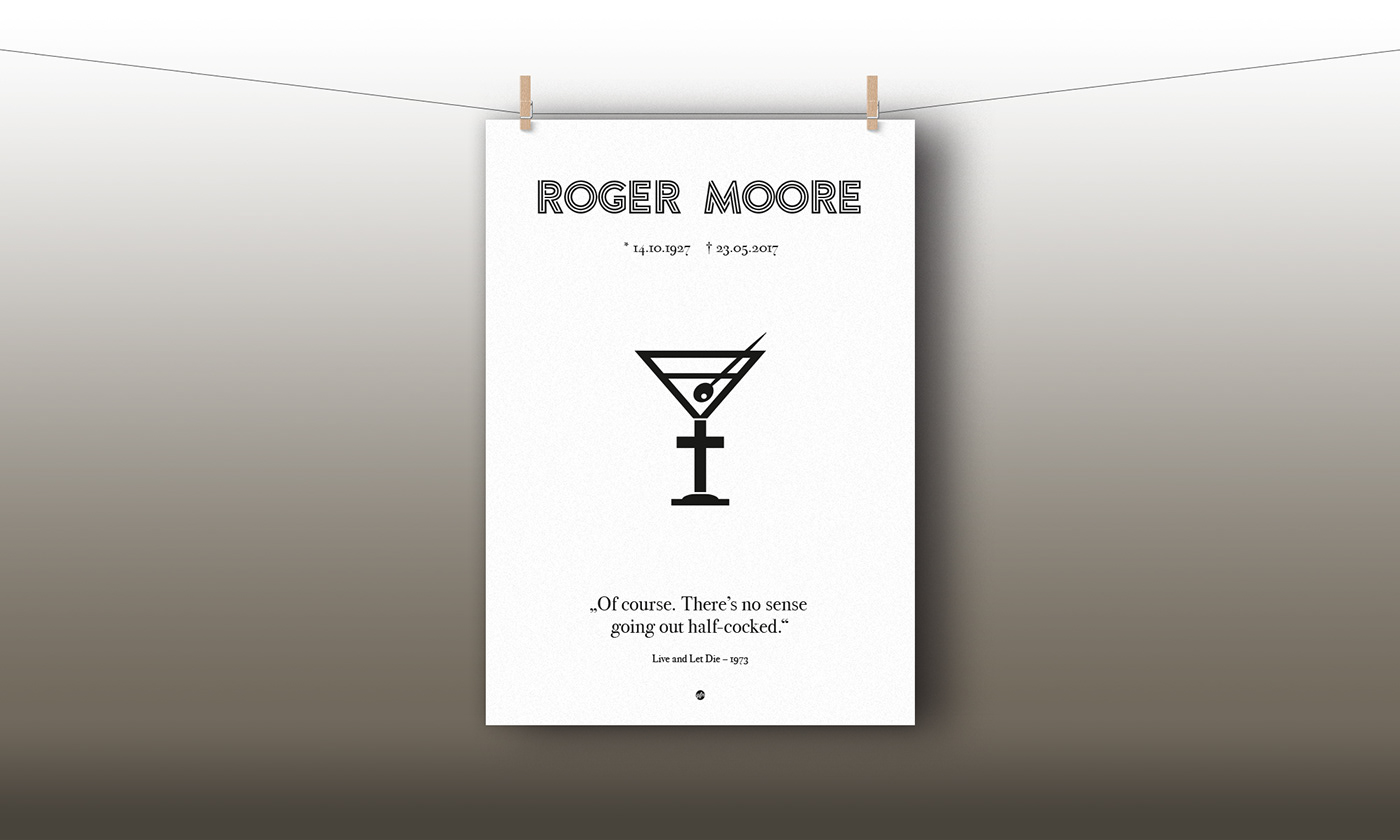 james bond Roger Moore grafinesse poster plakat Kunstplakat kunst Film   RIP art