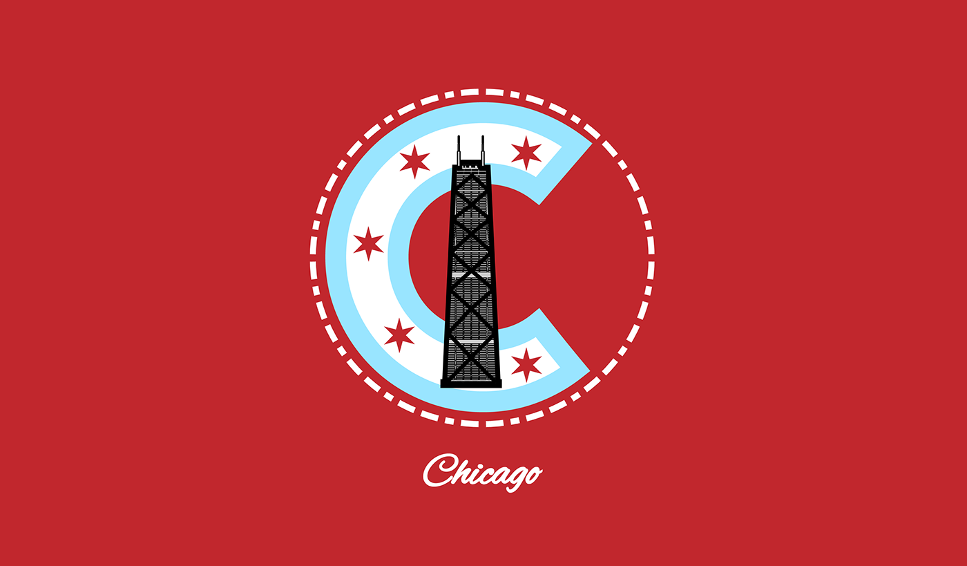 chicago badge logo branding  local cubs chicago flag windy city