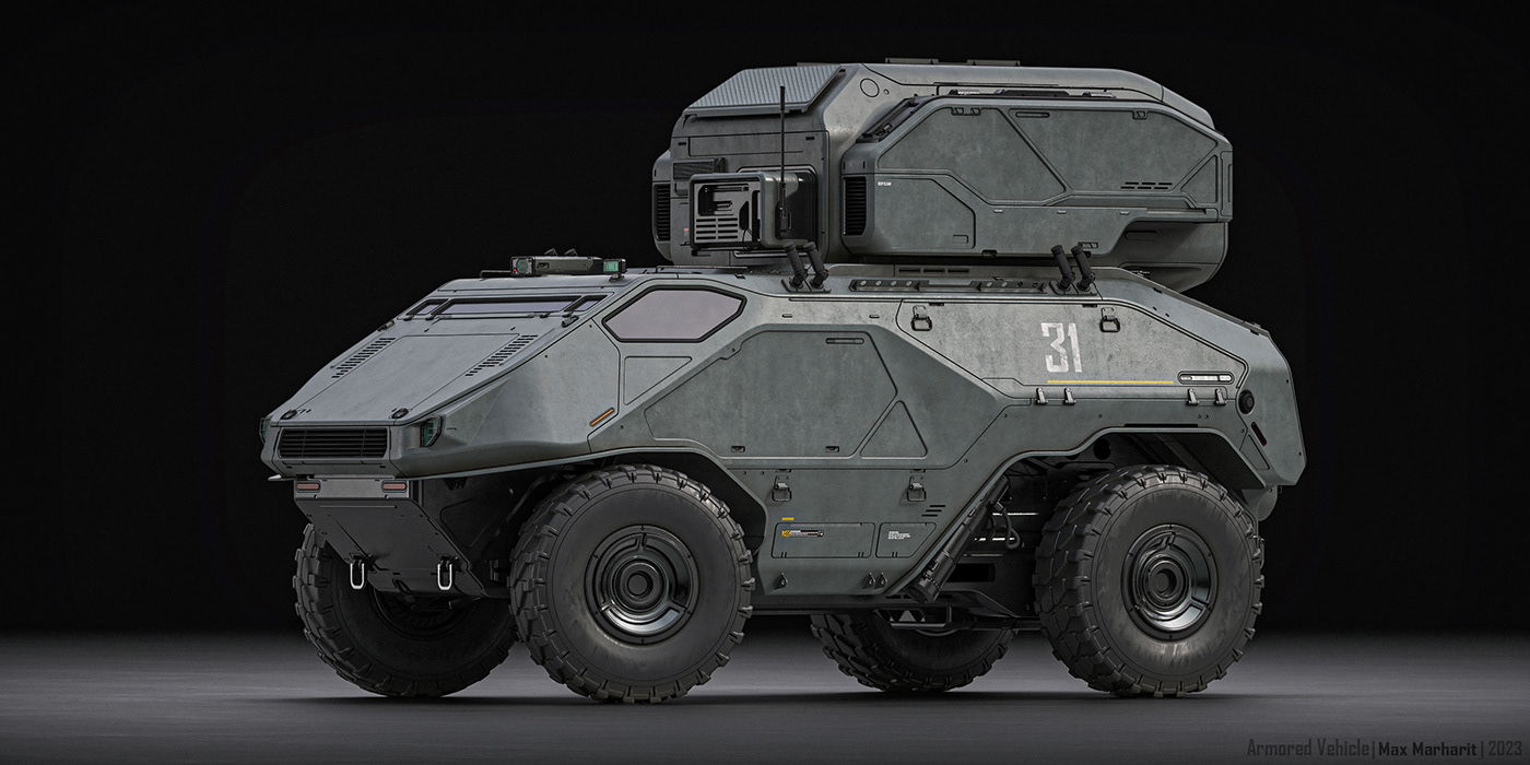 3D armored army concept design Military Military vehicle Truck Vehicle