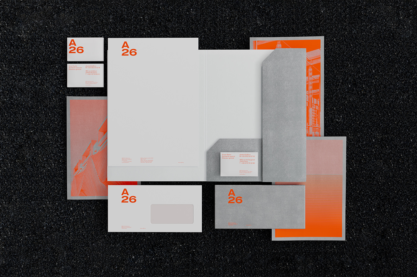 Akzidenz Grotesk architecture brand identity graphic design  Logo Design orange print silver stationary typography  
