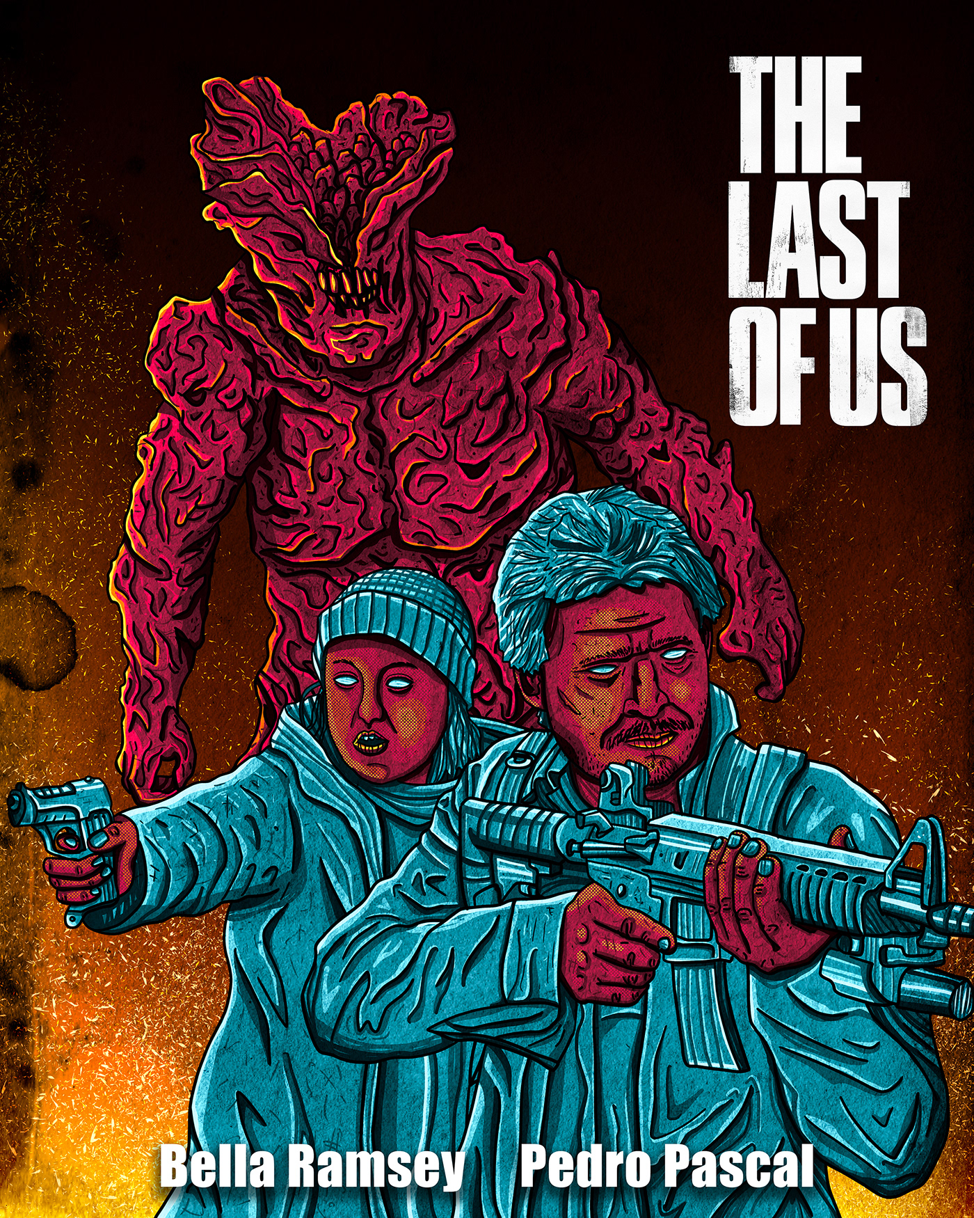 The Last of Us Ellie Joel tlou fanart Digital Art  ILLUSTRATION  game series Tshirt Design