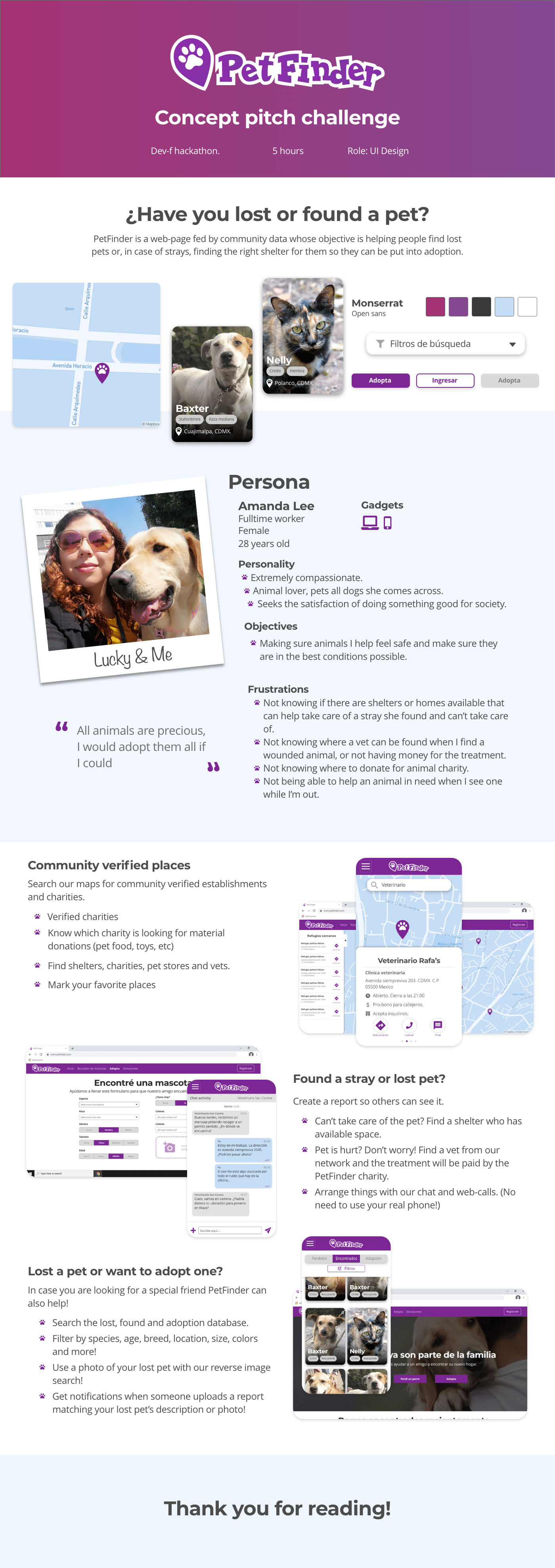 mobile Responsive UI ux dogs finder found lost pets