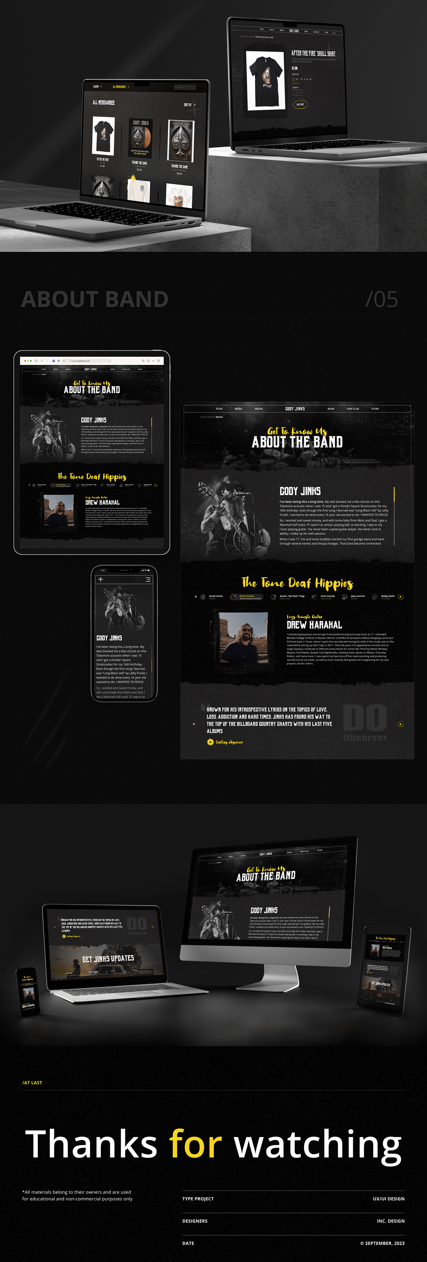music Country Music rock band aesthetics cowboy musician website Unique musical identity homepage design Online platform