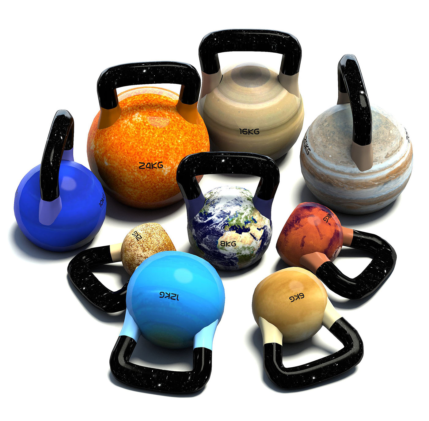 kettlebell set sport kettlebell solar system