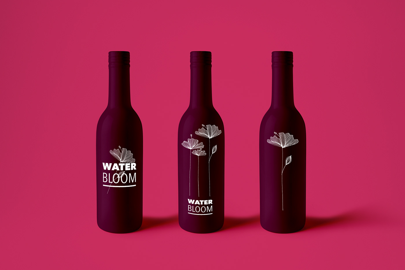 logo branding  flower bottle Packaging drink Logotype handmade