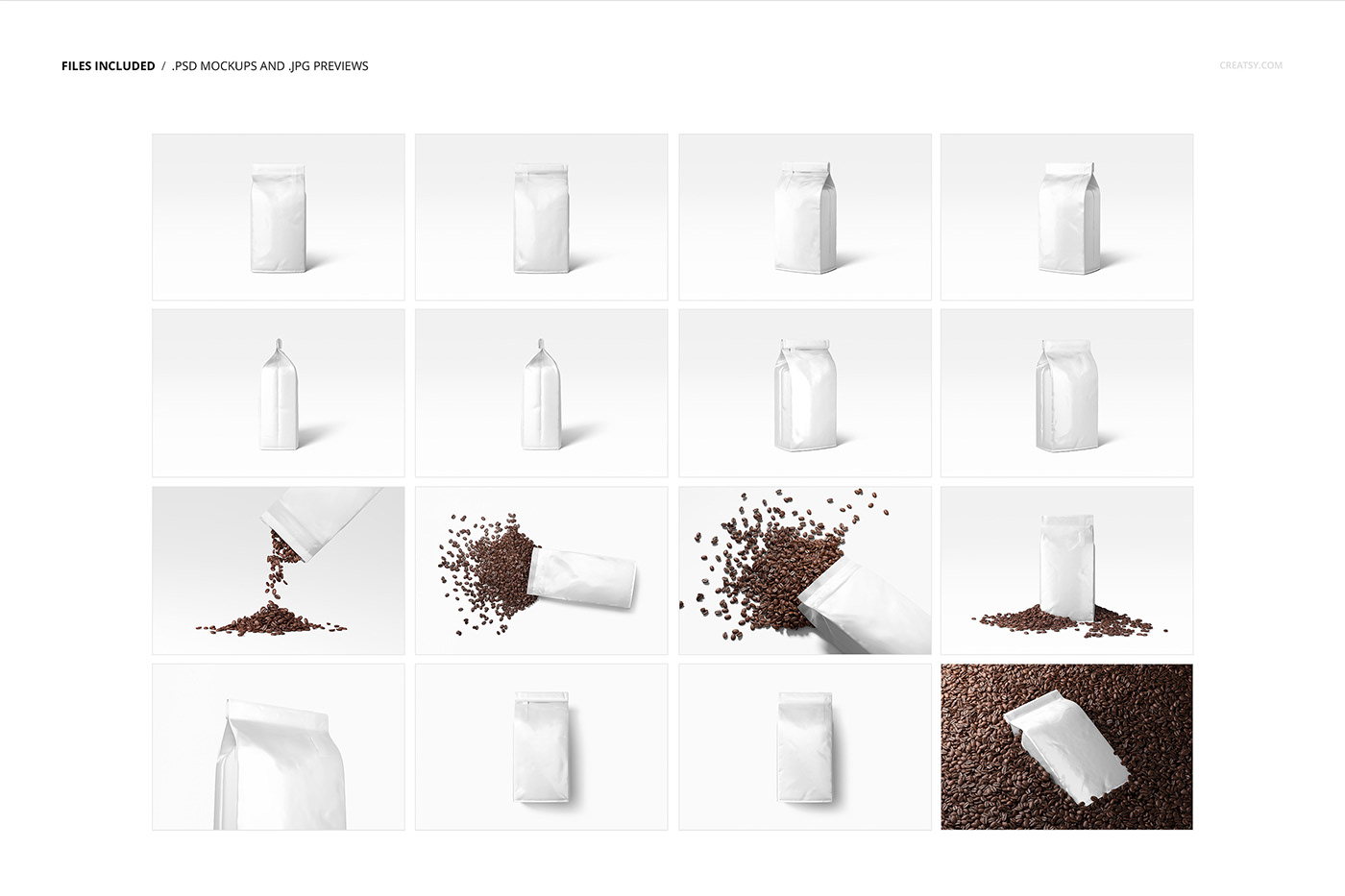 Coffee creatsy mock-up Mockup mockups Packaging paper pouch template