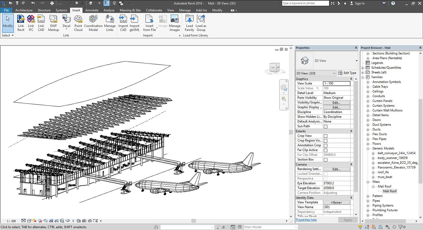 airport long span structure parametric adaptive panel redrawing schedule