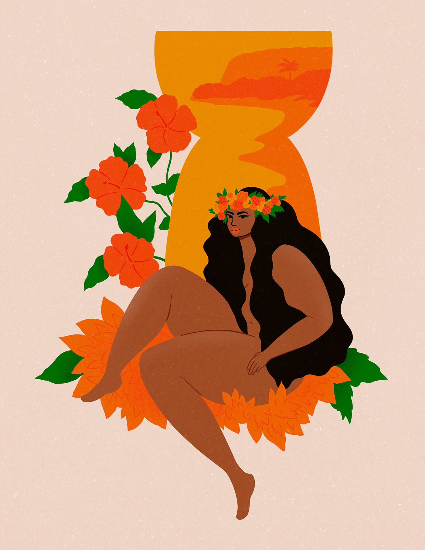 floral Flowers graphic design  ILLUSTRATION  Island Islander