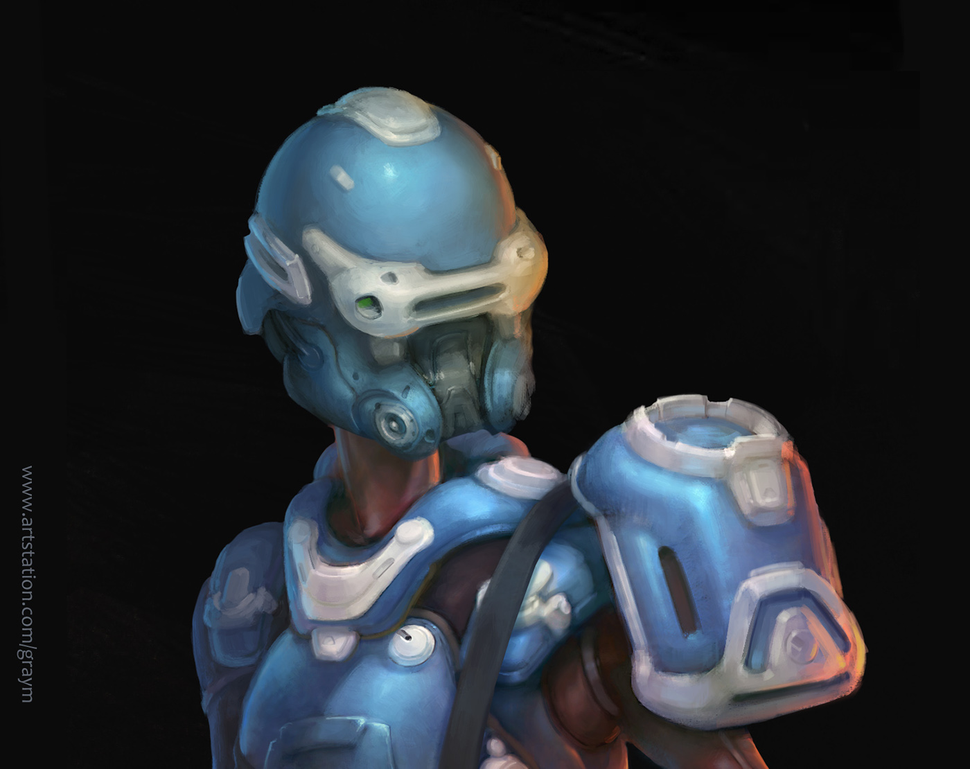 alien blue armor  sci-fi sci-fi character Loot props sci-fi helmets helmets rpg