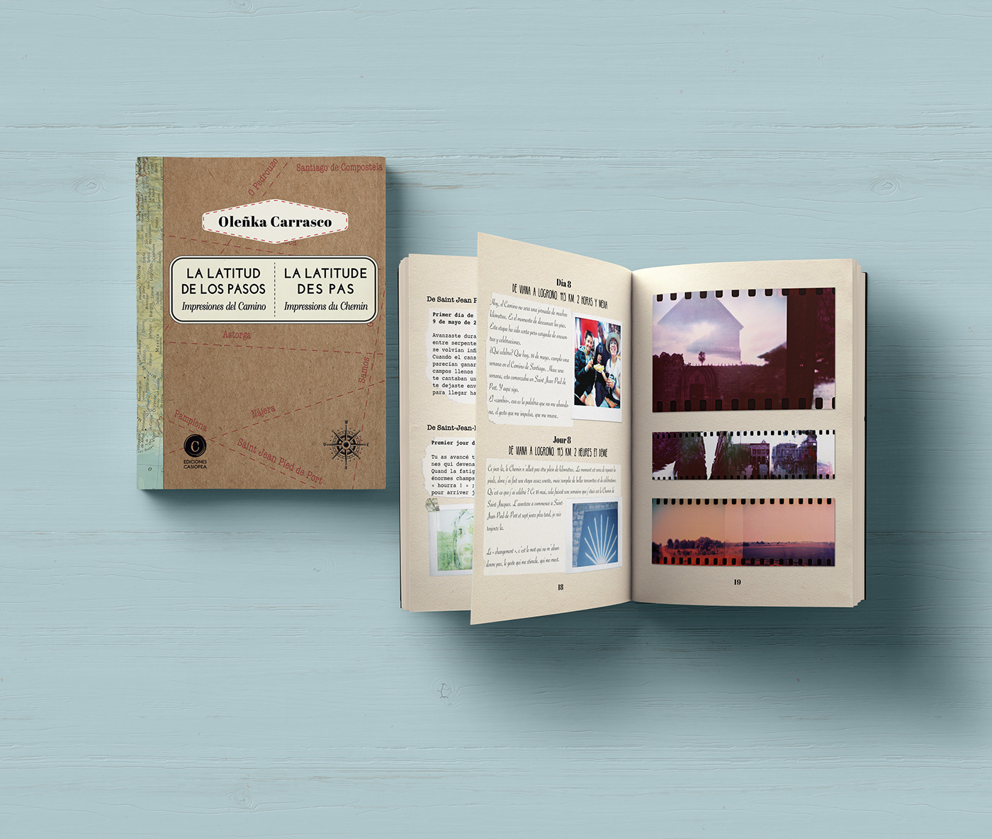 Layout editorial publishing   Camino de Santiago Lomography travel diary Travel book