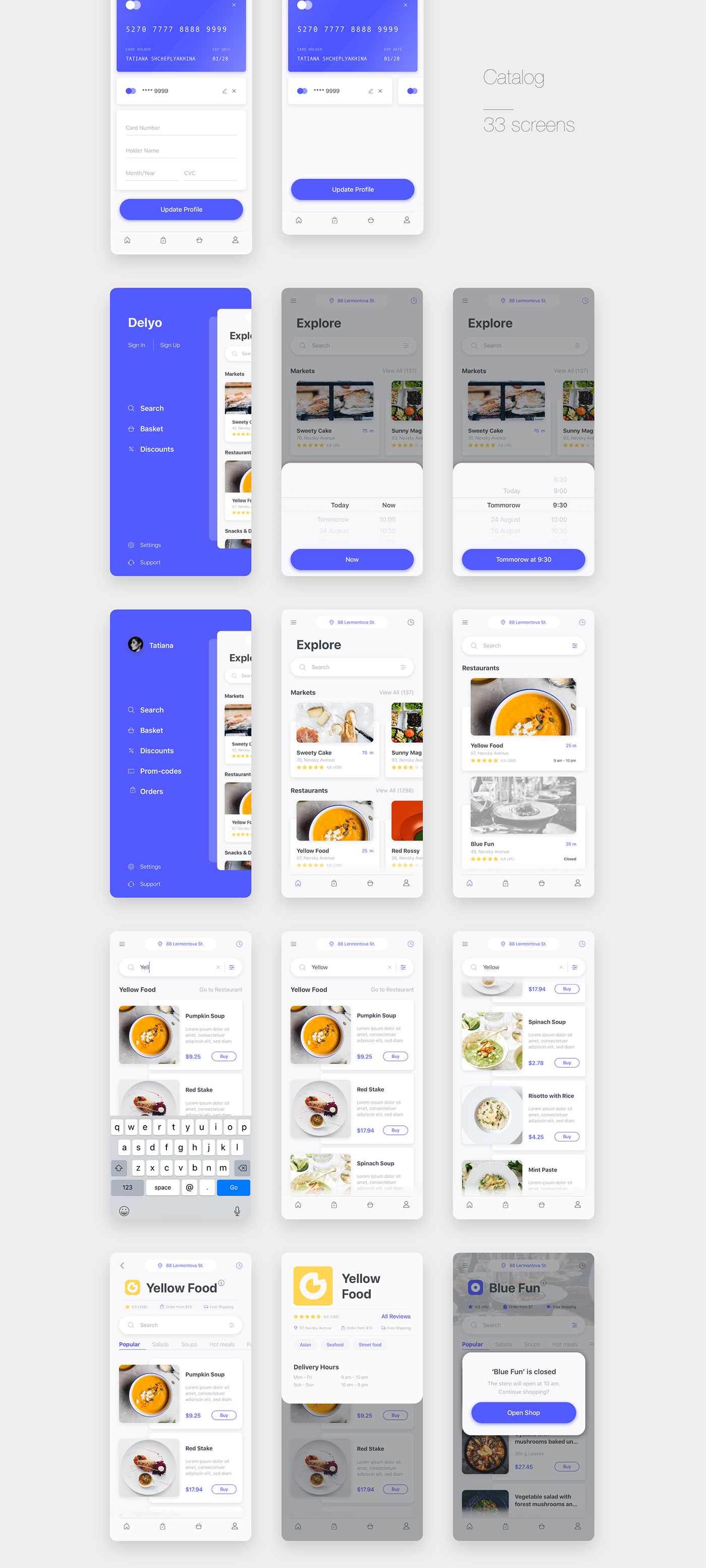 UI sketch Mobile app delivery ios iPhone x Adobe XD ui kit Food  Minimalism