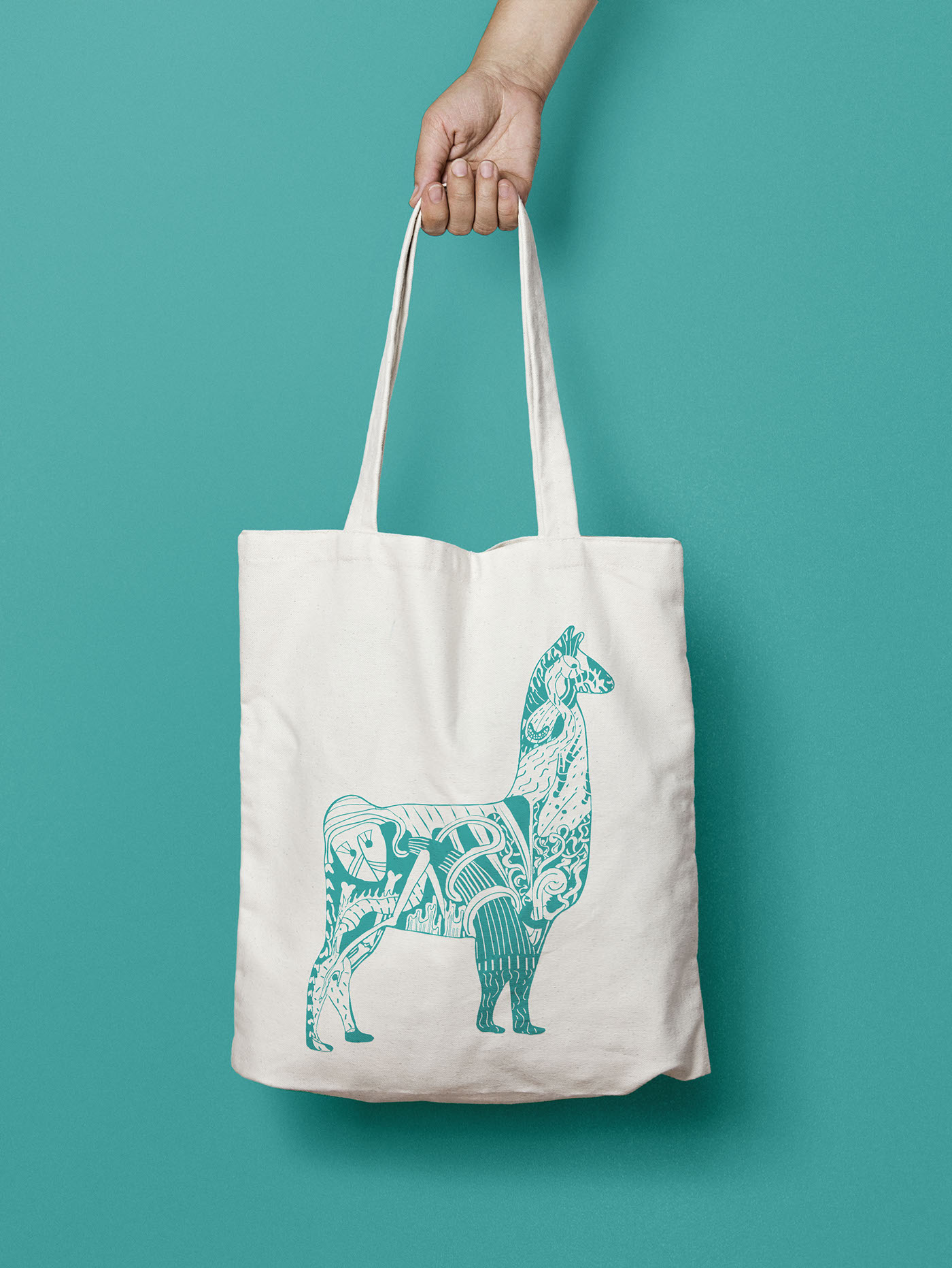 Tote Bag applied illustration llama