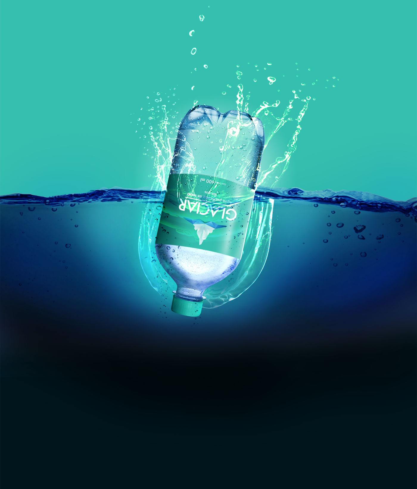 branding  logo water Packaging Packaging Designe logotipe glaciar bottle Label Retouched Packaging