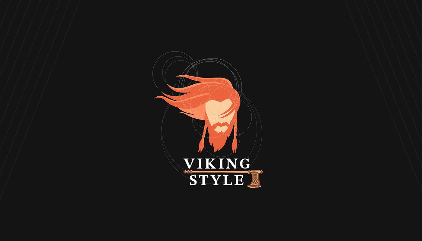 barber brand brand identity branding  hair logo salon Style viking vikings
